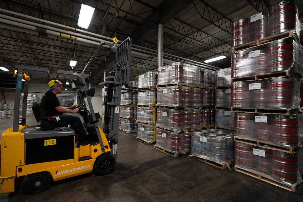 Photo of an employee on a forktruck