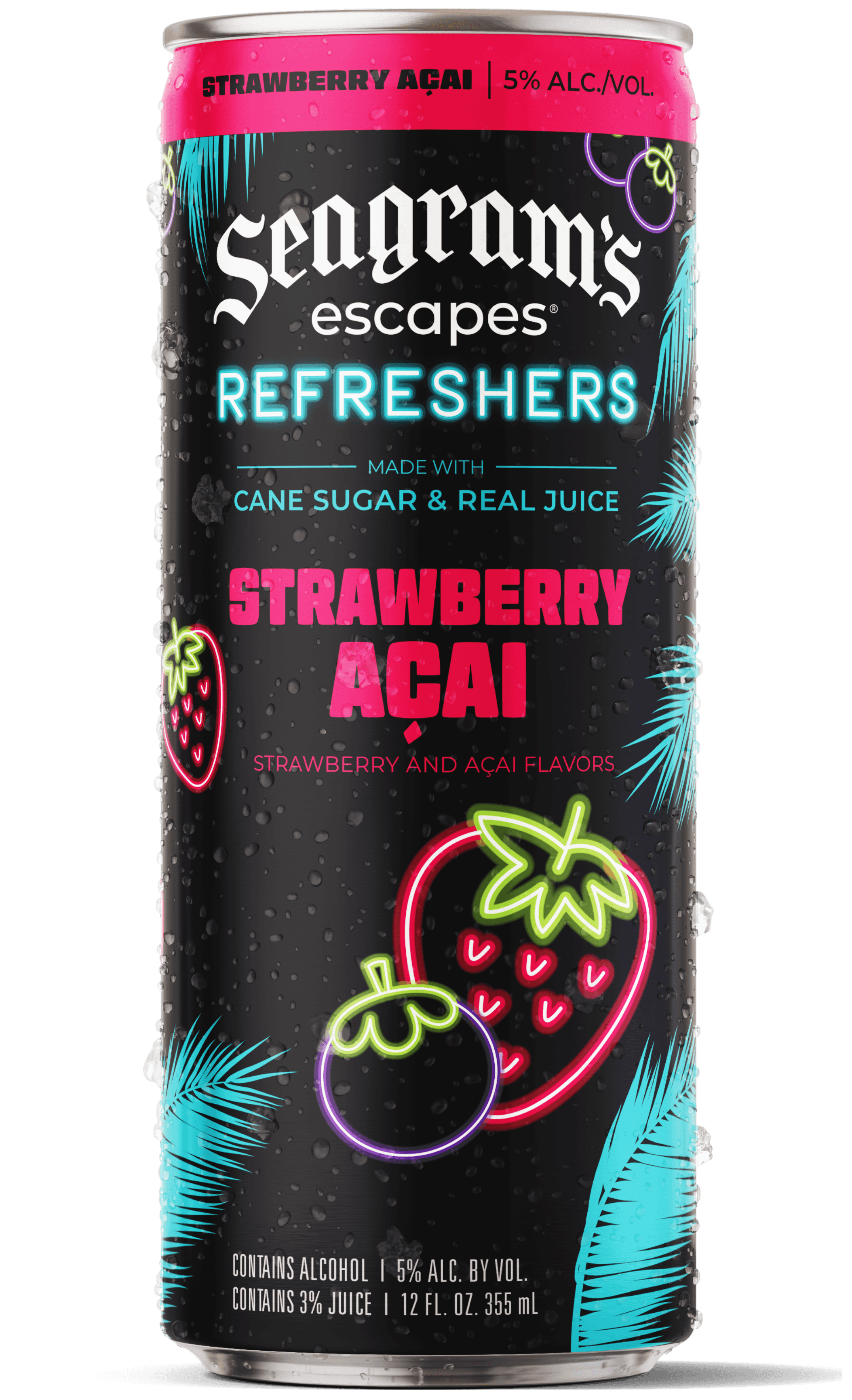 A can of Seagram's Escapes Refreshers Strawberry