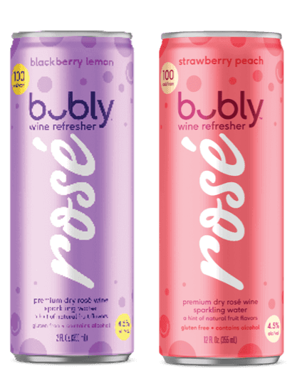 Cans of bubly wine refreshers